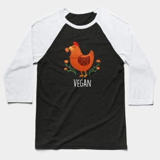 Peaceful Vegan Chicken - Dark Baseball T-Shirt